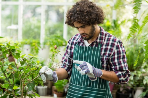 Gardening team preparing tools for a service appointment